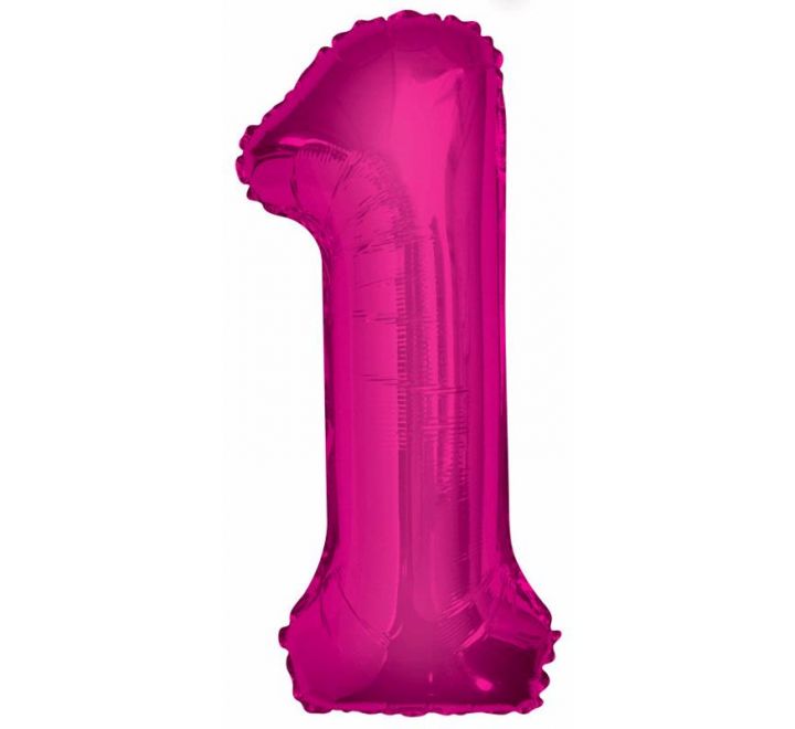 34” Unique pink number 1 foil balloon