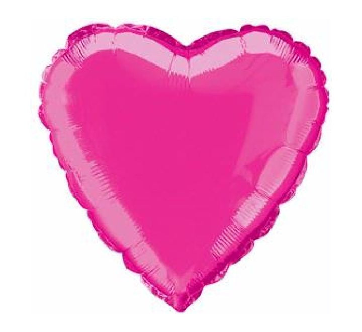 18” hot pink heart foil balloon