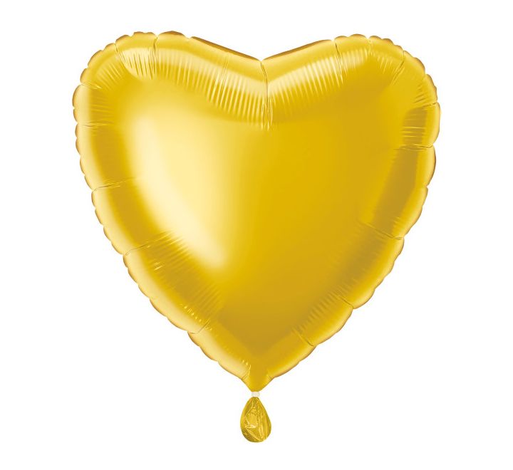 18” gold heart foil balloon