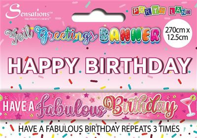 9ft Happy Birthday Female banner BN/51