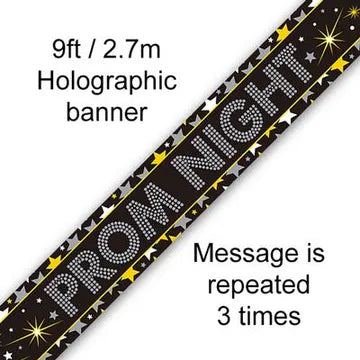 9ft Banner Prom Night Stars Holographic