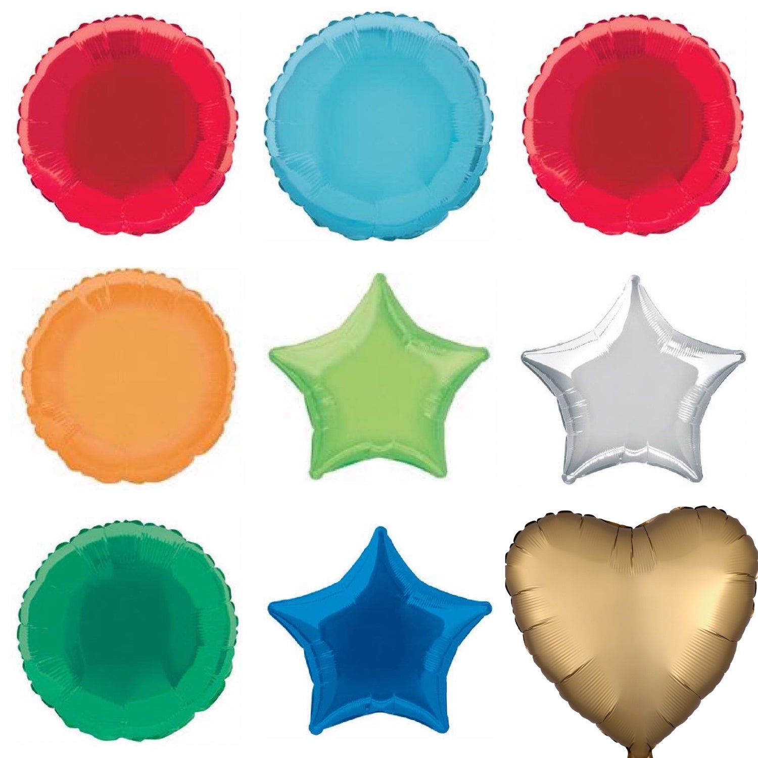 Plain shape foil balloons