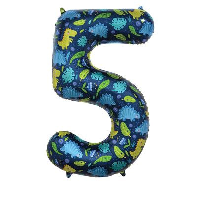 34” sensations dinosaur number 5 foil balloon