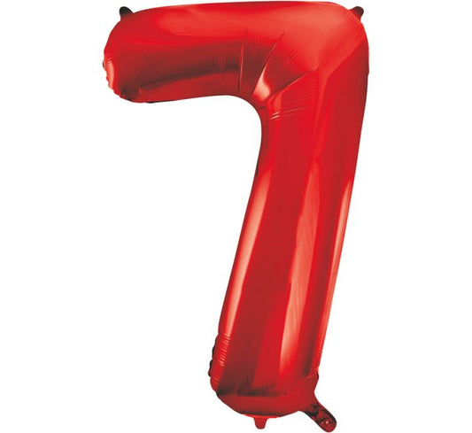 34” Unique Red number 7 foil balloon