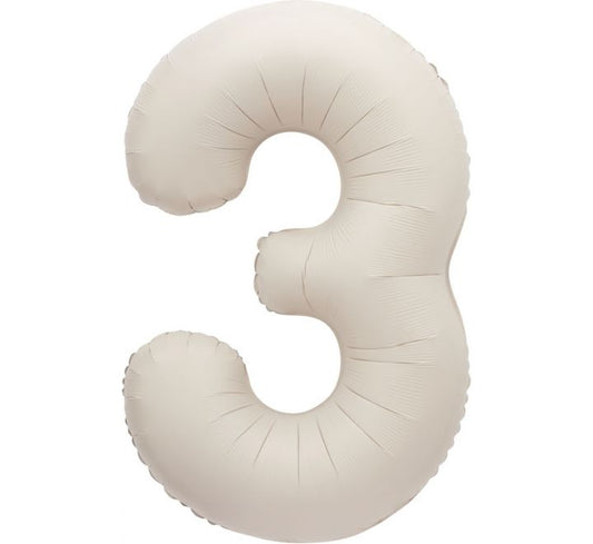 34” Unique Nude number 3 foil balloon