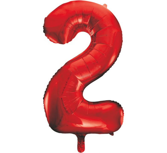 34” Unique Red number 2 foil balloon