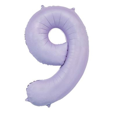 34” sensations matte lilac number 9 foil balloon