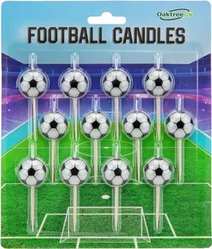 Half Football Candles with Wooden Pick x 12