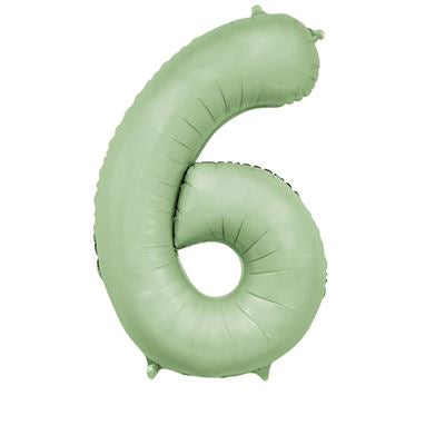 34” sensations avocado number 6 foil balloon