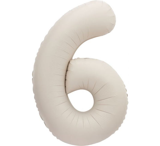 34” Unique Nude number 6 foil balloon