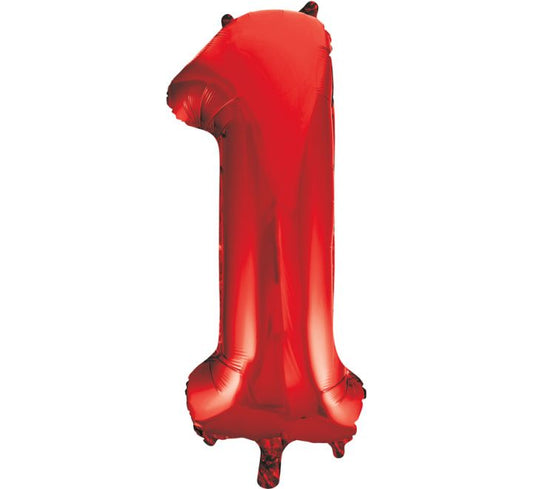 34” Unique Red number 1 foil balloon