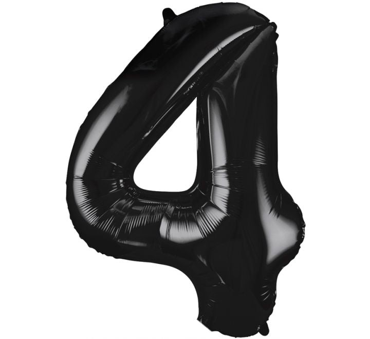 34” Unique Black number 4 foil balloon