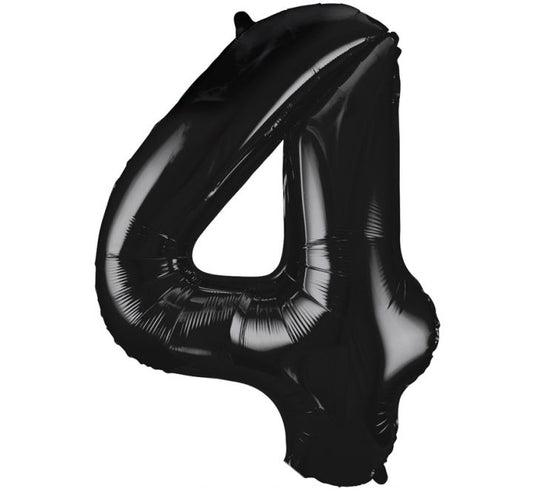 34” Unique Black number 4 foil balloon