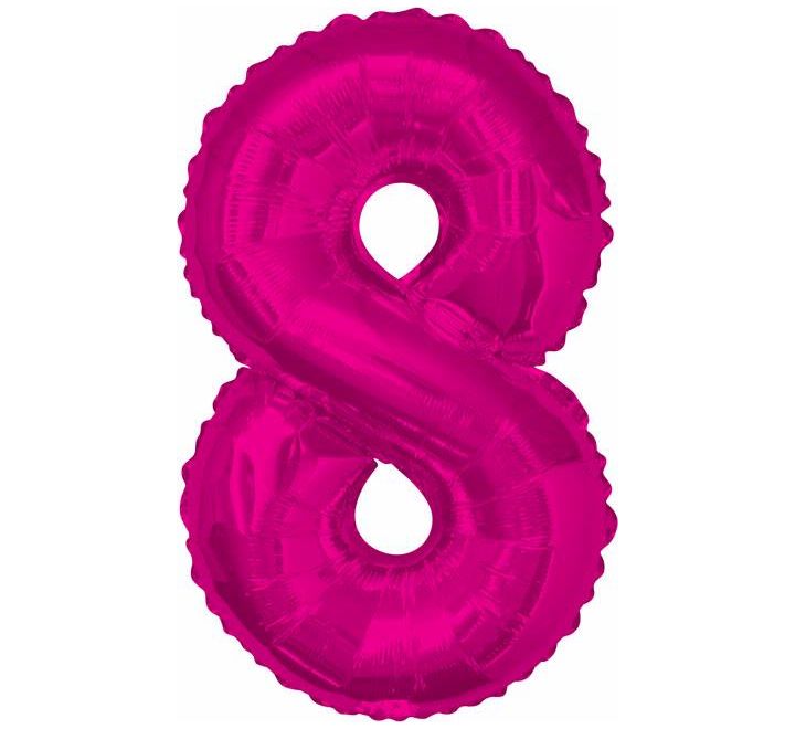 34” Unique pink number 8 foil balloon