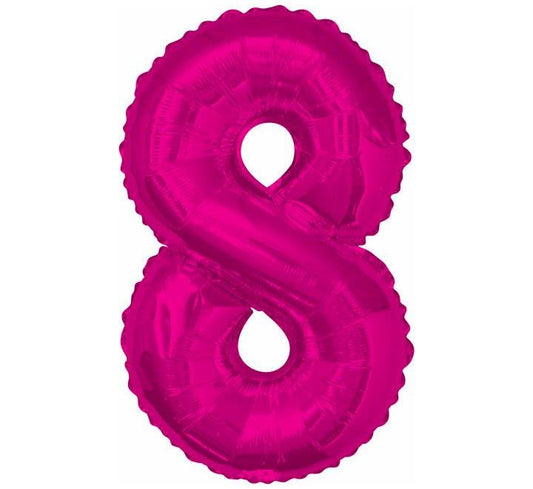 34” Unique pink number 8 foil balloon