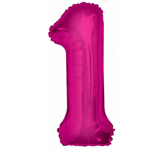 34” Unique pink number 1 foil balloon