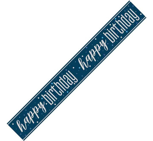 Glitz Blue Happy Birthday Banner