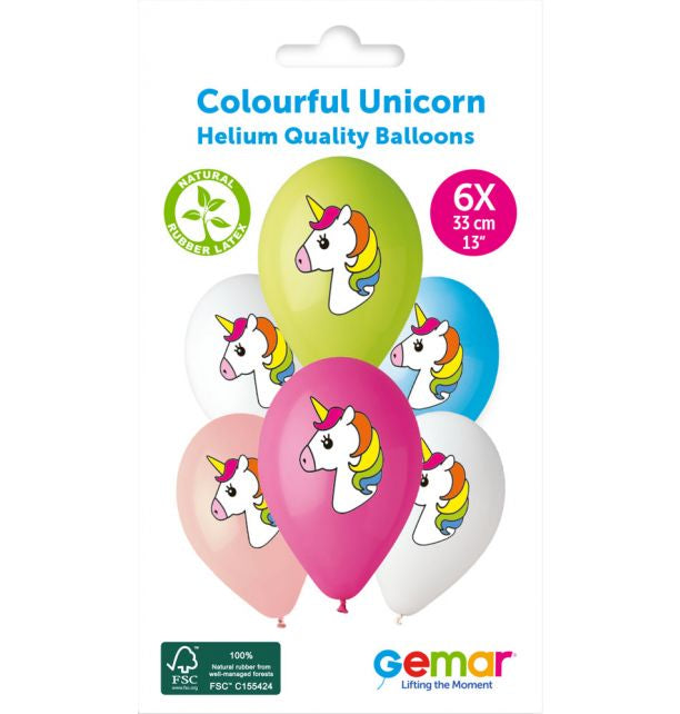 Gemar 13" Colorfull Unicorn #660 GS120 6pcs