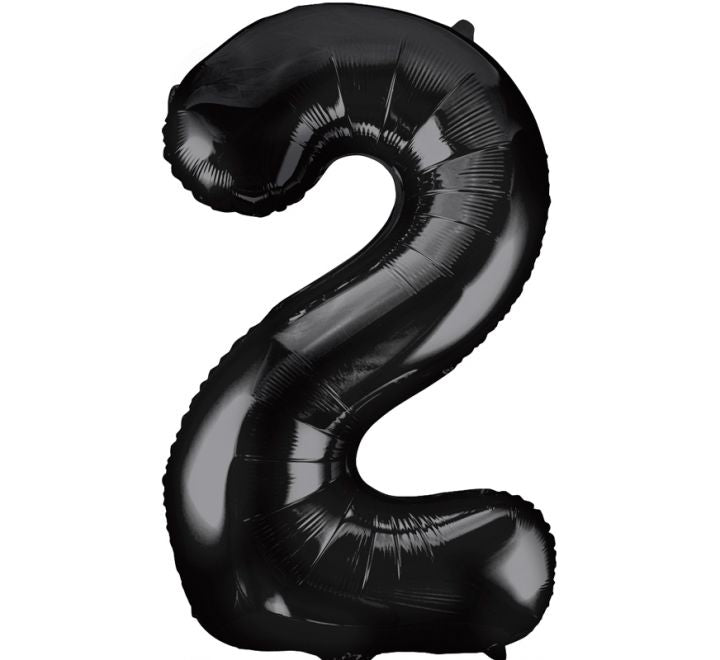 34” Unique Black number 2 foil balloon