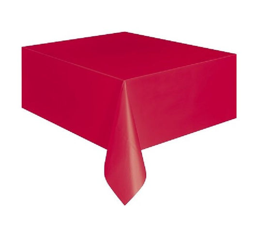 Unique red rectangle plastic table cover  (STANDARD PACKAGING)