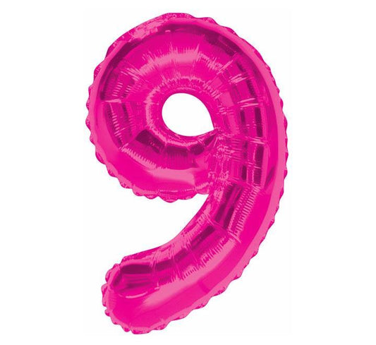 34” Unique pink number 9 foil balloon