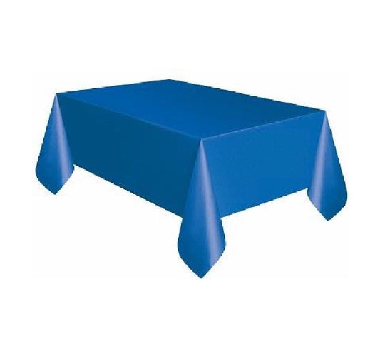 Unique royal blue rectangle plastic table cover  (STANDARD PACKAGING)
