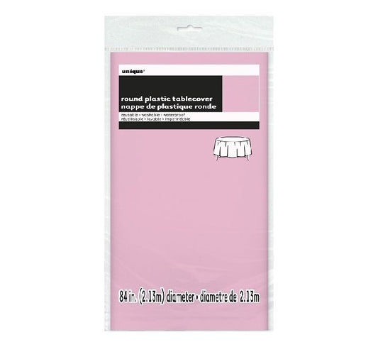 Unique lovely pink round plastic table cover  (STANDARD PACKAGING)