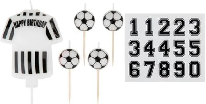 8cm Football Shirt Candle black and white