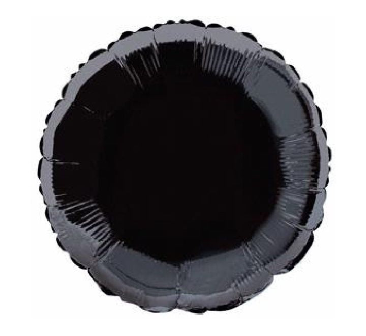 18” black round foil balloon