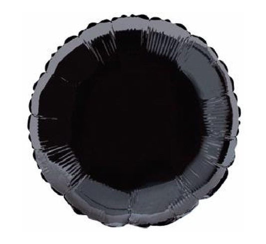 18” black round foil balloon