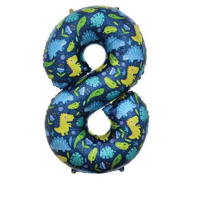 34” sensations dinosaur number 8 foil balloon