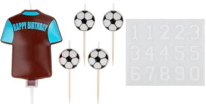 8cm Football Shirt Candle claret and blue