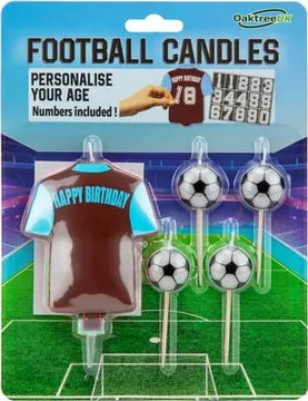 8cm Football Shirt Candle claret and blue