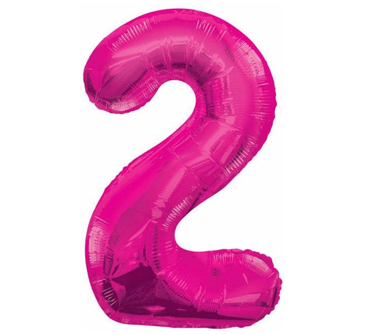 34” Unique pink number 2 foil balloon