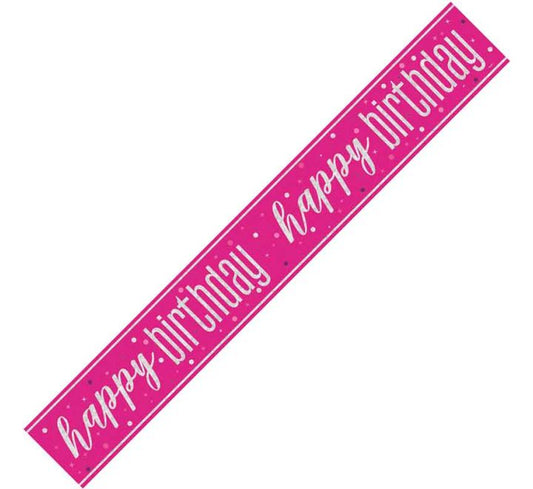Glitz Pink Happy Birthday Banner