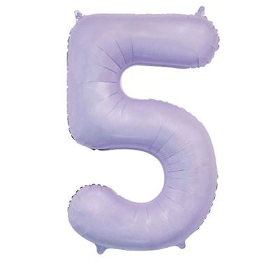 34” sensations matte lilac number 5 foil balloon