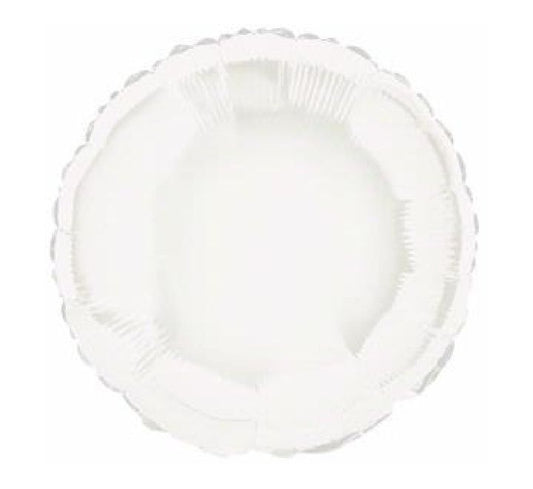 18” white round foil balloon