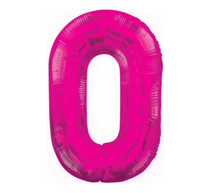 34” Unique pink number 0 foil balloon