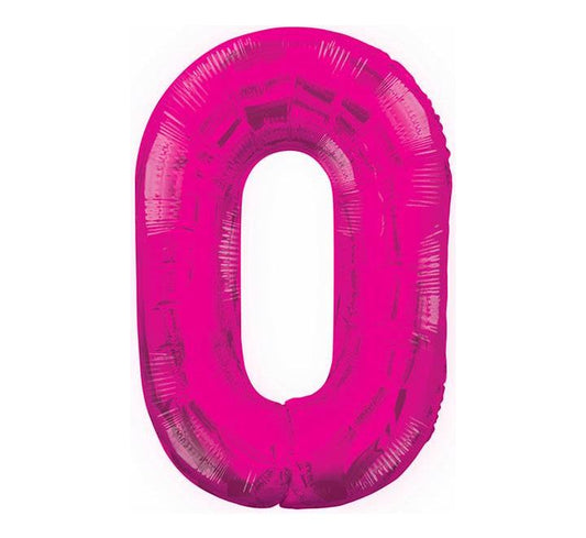 34” Unique pink number 0 foil balloon