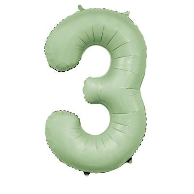 34” sensations avocado number 3 foil balloon