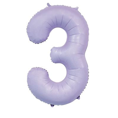 34” sensations matte lilac number 3 foil balloon