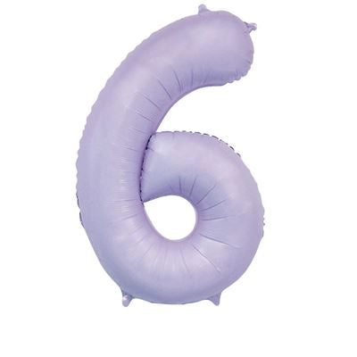 34” sensations matte lilac number 6 foil balloon