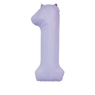 34” sensations matte lilac number 1 foil balloon