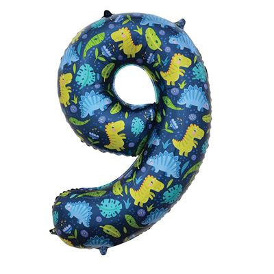 34” sensations dinosaur number 9 foil balloon